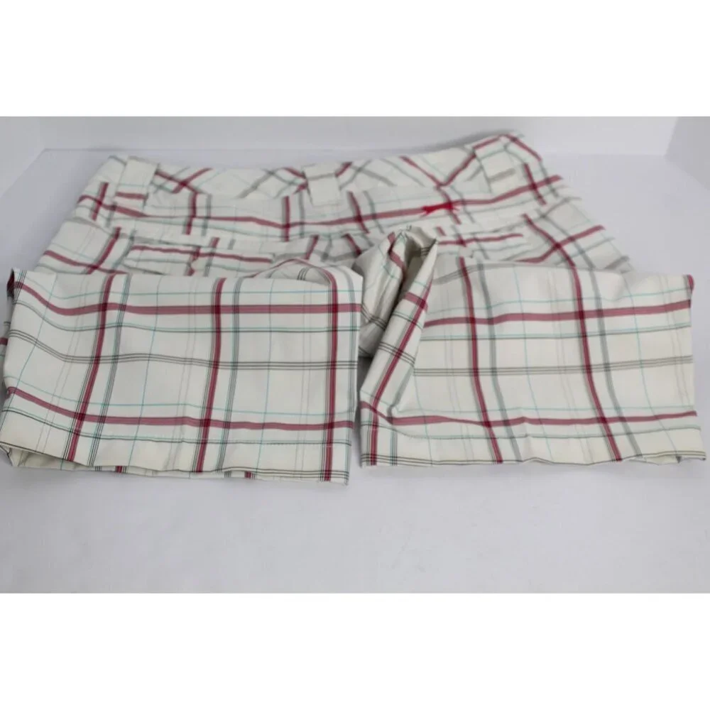 SLAZENGER Plaid Golf‎ Shorts Women's 6 White Pink Athletic Stretchy Pickleball